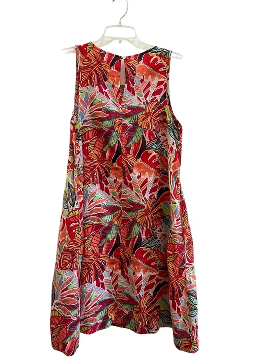 C&C California Linen Tropical Print Shift Dress Sleeveless M Resort Coastal  Boho